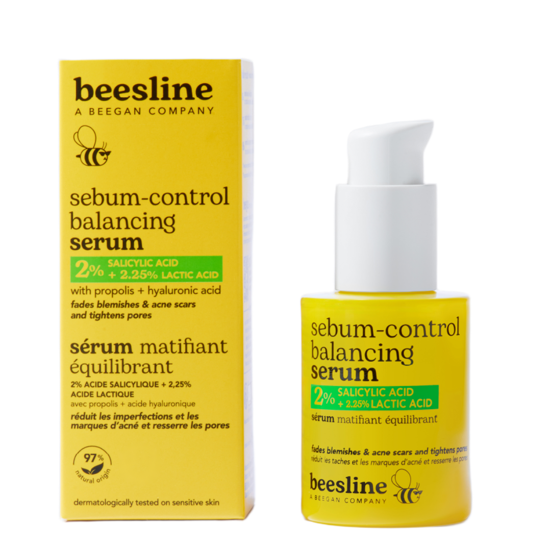 Ser facial cu acid salicilic si acid lactic pentru controlul sebumului, 30 ml, Beesline