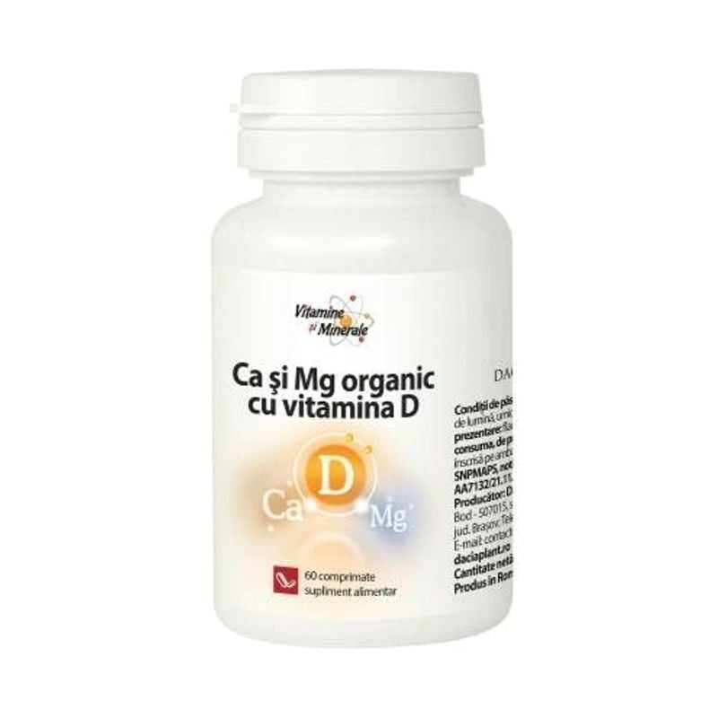 DACIA PLANT Calciu si magneziu + Vitamina D, 60 comprimate calciu imagine noua