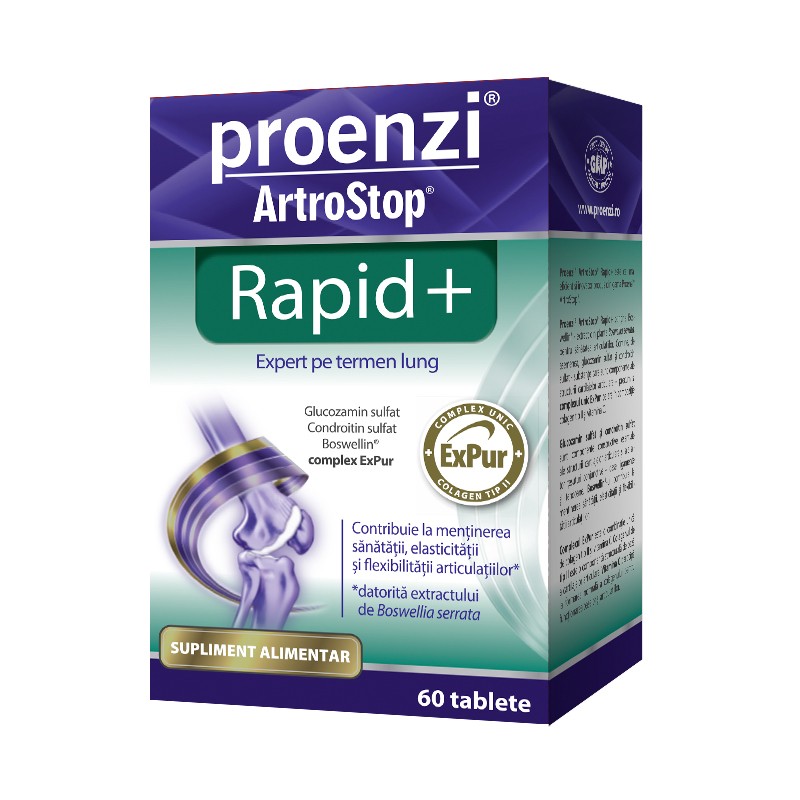W Proenzi ArtroStop Rapid+ 60 tablete Articulatii, oase si muschi 2023-09-22 3