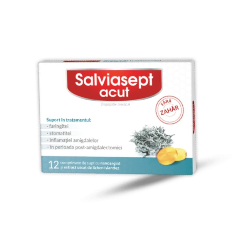 Salviasept Acut fara zahar, 12 comprimate Durere in gat 2023-09-25