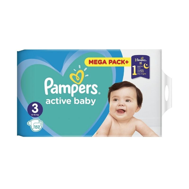 Pampers Scutece Active Baby, Marimea 3, 152 bucati La Reducere 152