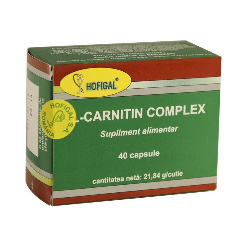 HOFIGAL L-carnitin complex, 40 comprimate Arderea imagine teramed.ro