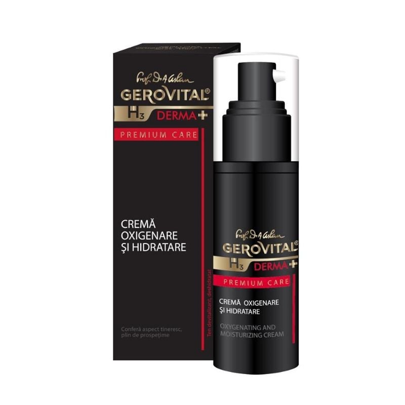 Crema oxigenare si hidratare H3 Derma+ Premium Care, 30 ml, Gerovital