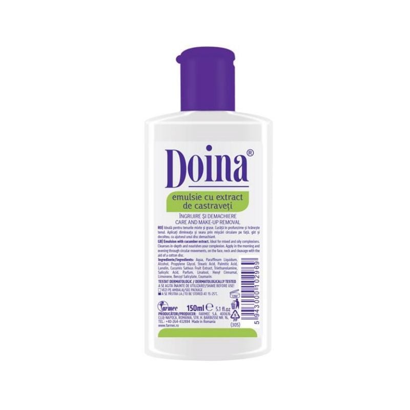 Emulsie cu extract de castraveți Doina, 150 ml, Farmec