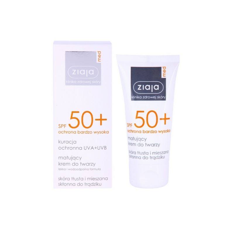 ZIAJA Med -Crema matifianta fotoprotectoare SPF50 pentru ten gras, 50 ml crema imagine noua