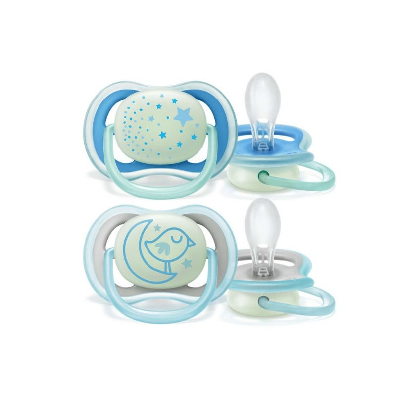 AVENT Suzeta 6-18 luni ultra air, baieti, cu inel fosforescent – SCF 376/21 Mama si copilul
