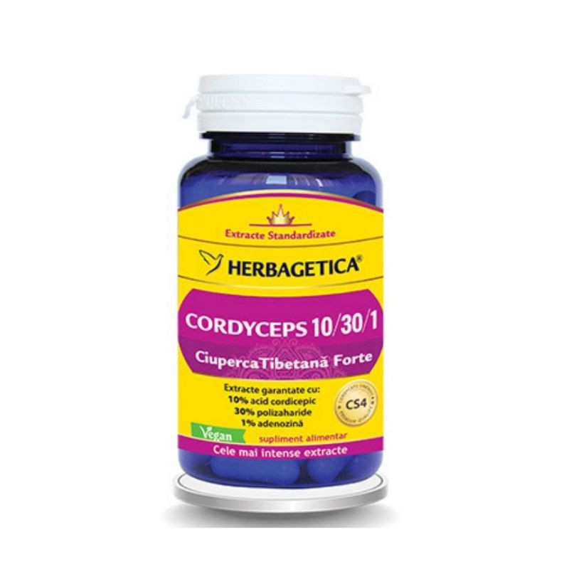Cordyceps 10/30/1, 30 capsule, Herbagetica 10/30/1