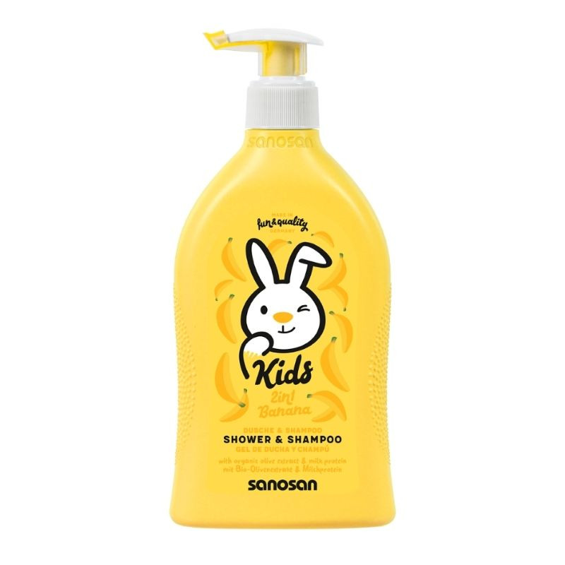 SANOSAN KIDS gel de dus&sampon, aroma banane, 400ml Igiena piele si par 2023-09-23