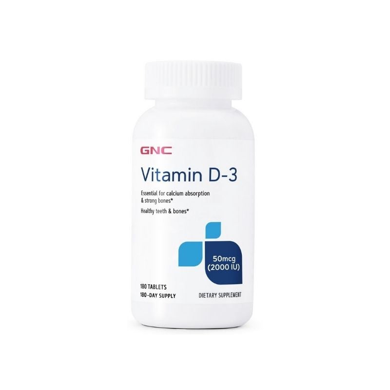 GNC Vitamin D3 2000 UI, 180 tablete Articulatii, oase si muschi