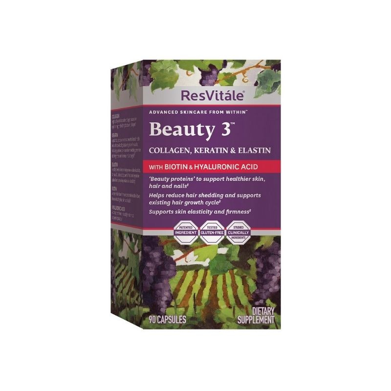 GNC Resvitale Beauty 3, Formula pentru Par, Piele si Unghii cu Colagen, Keratina si Elastina, 90 capsule Beauty imagine 2021