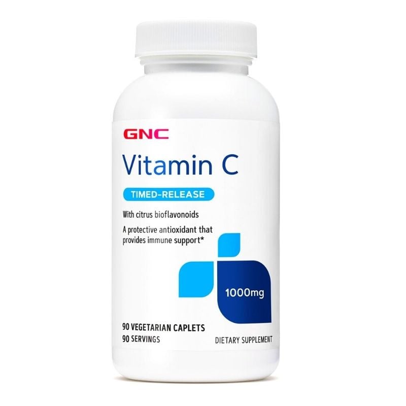 GNC Vitamin C 1000 mg, cu eliberare prelungita, 90 tablete 1000 imagine 2022