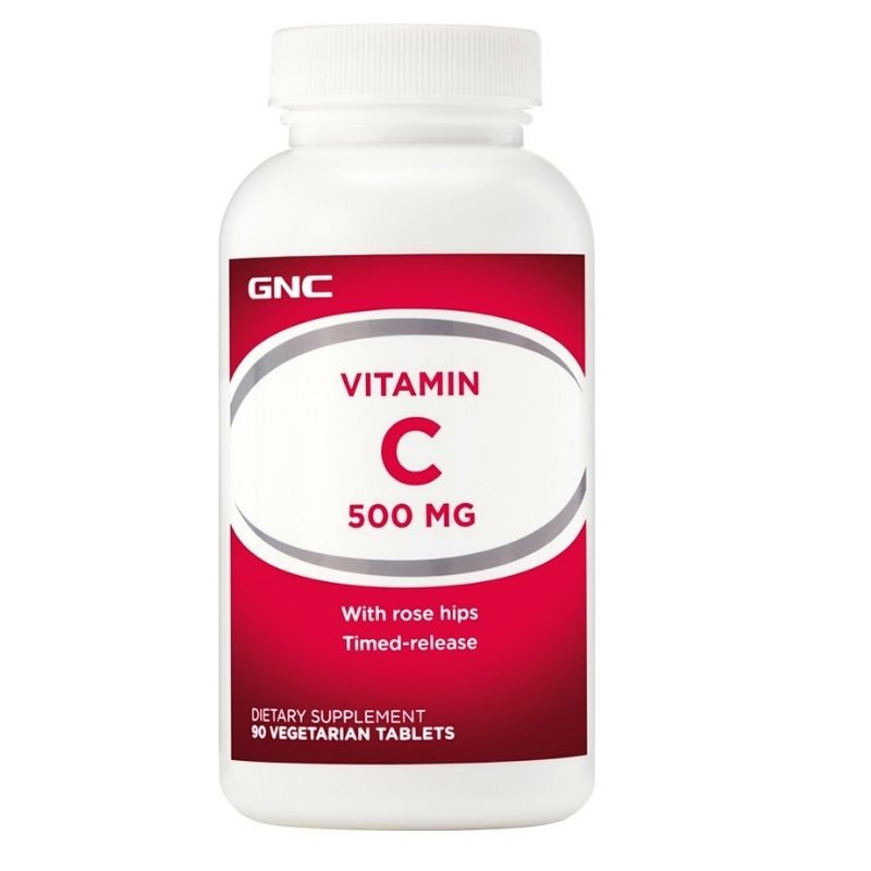 GNC Vitamin C 500 mg, eliberare controlata, 90 tablete La Reducere 500