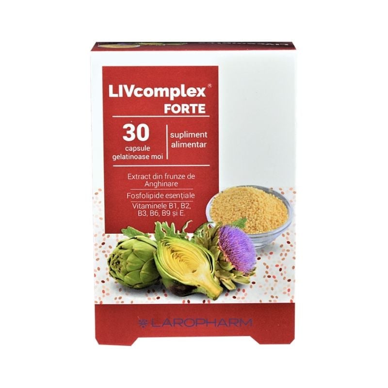 Livcomplex forte, 30 capsule moi, hepatoprotector capsule imagine 2022