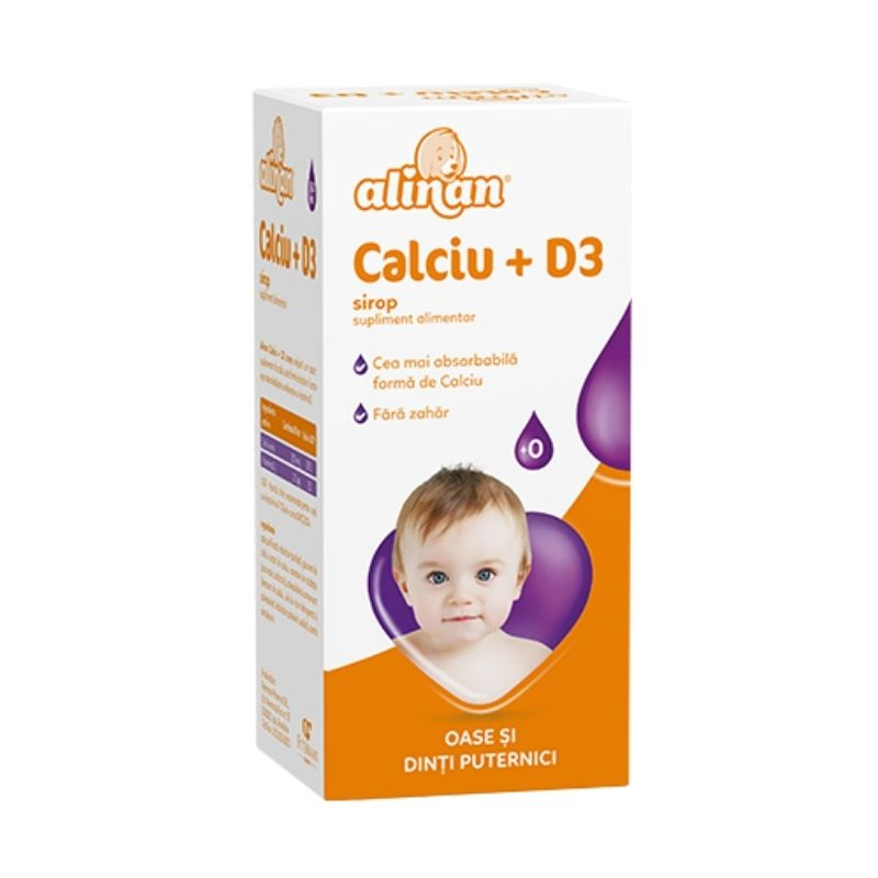 Alinan Calciu + D3, 150 ml sirop 150 imagine teramed.ro
