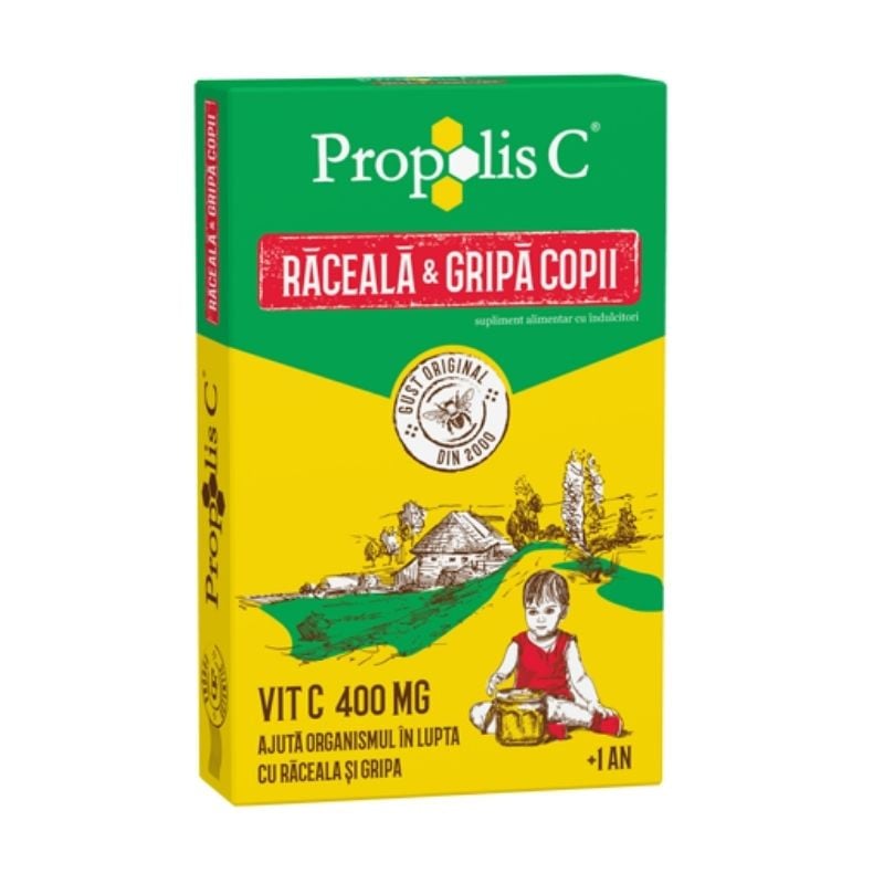 FITERMAN Propolis C Raceala si Gripa copii, 8 plicuri copii imagine 2022