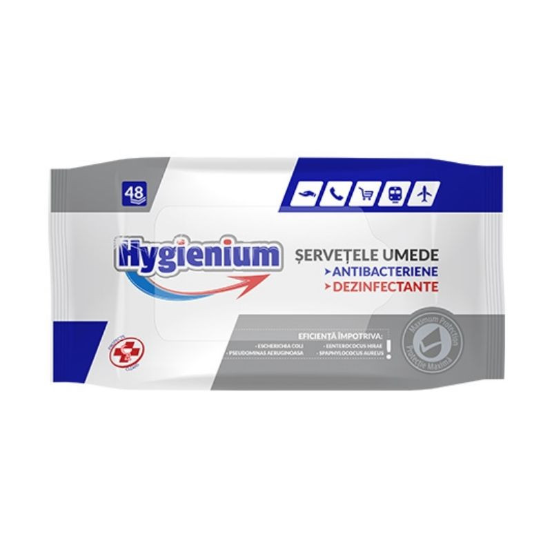Hygienium servetele antibacteriene dezinfectante, 48 bucati Antibacteriene imagine noua