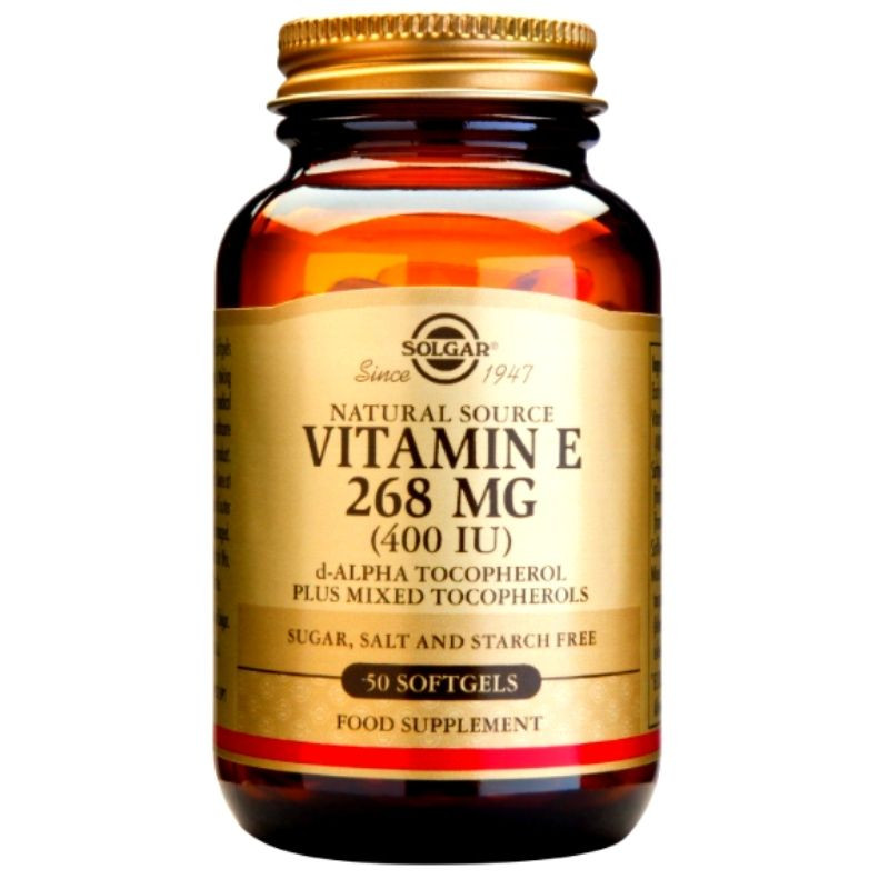 Solgar Vitamin E 268mg 400 UI, 50 capsule gelate La Reducere 268mg