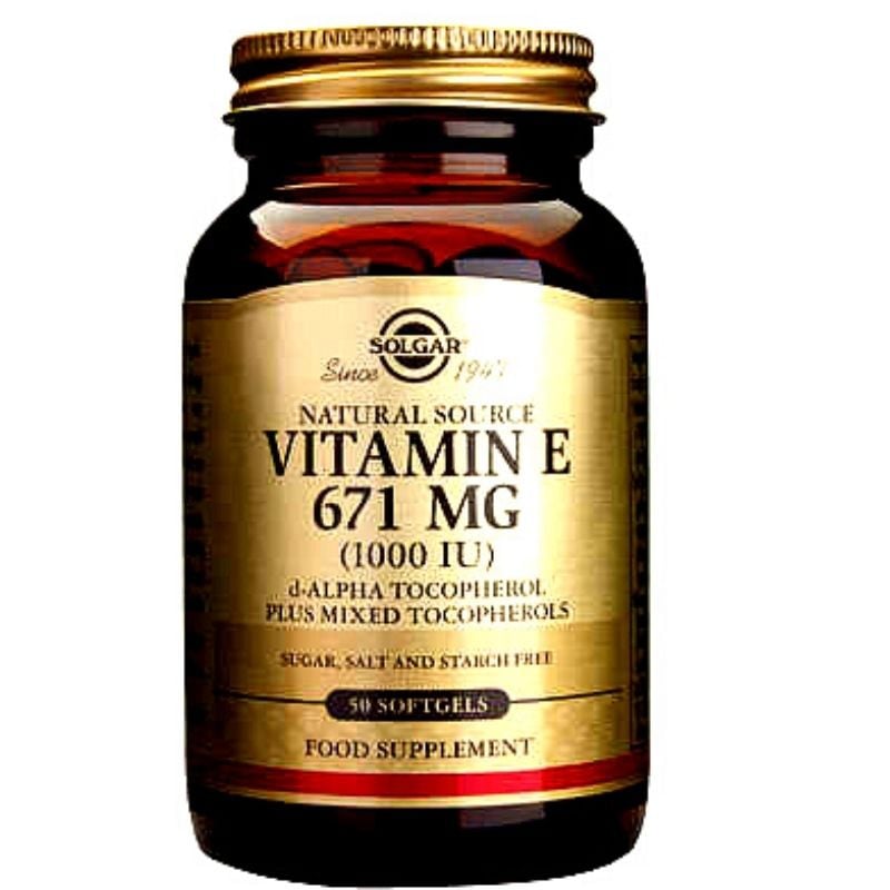 Solgar Vitamin E 1000 UI, 671 mg, 50 capsule gelate Imunitate forte
