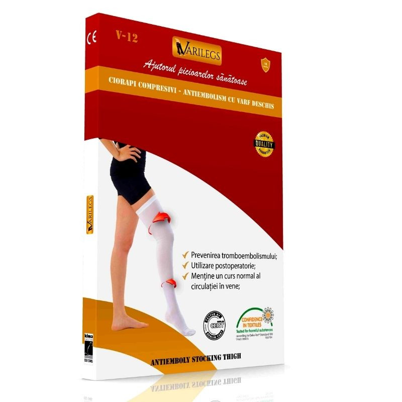V-12 Ciorapi Compresivi Antiembolism, AG, Fara varf, S Consumabile medicale