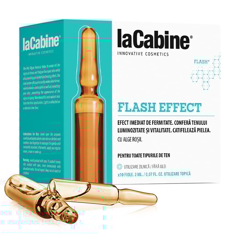 La Cabine Flash Effect, 10 fiole*2ml, tratament ten ferm Fiole pentru ten 2023-09-23