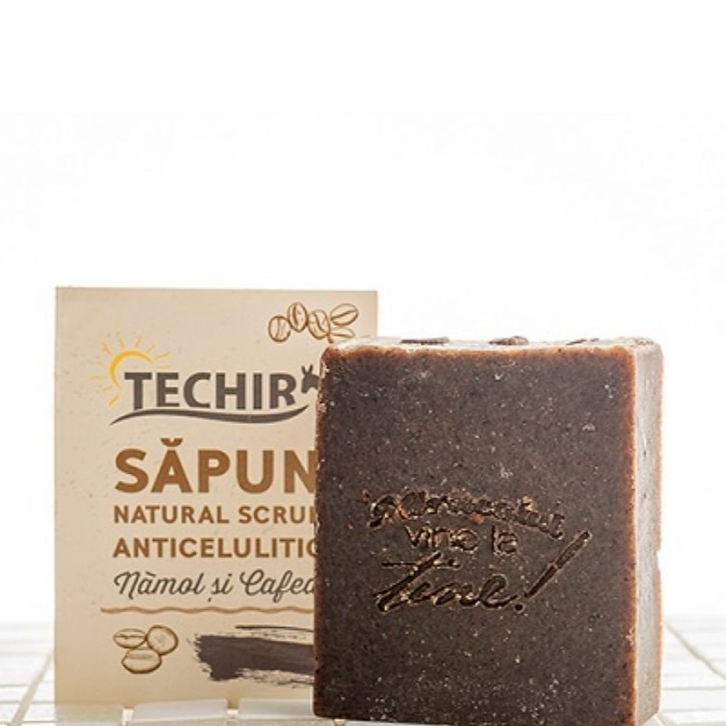 Techir Sapun natural scrub anticelulitic namol si cafea,120 g anticelulitic imagine noua