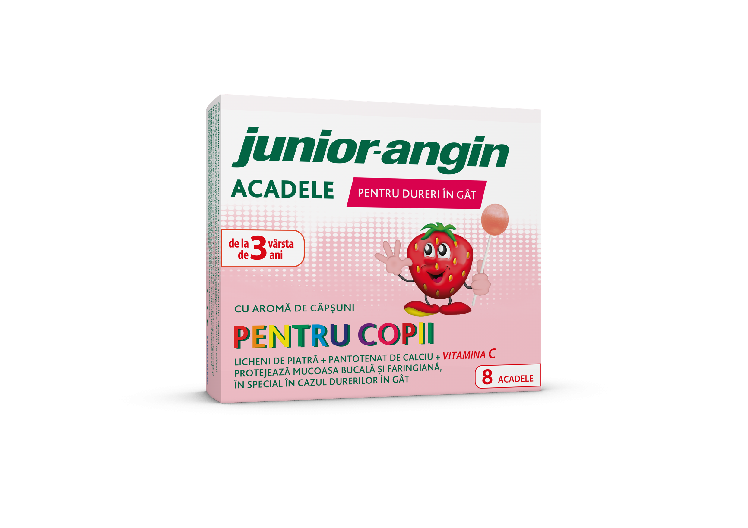 Junior-Angin Acadele cu aroma de capsuni, 8 bucati