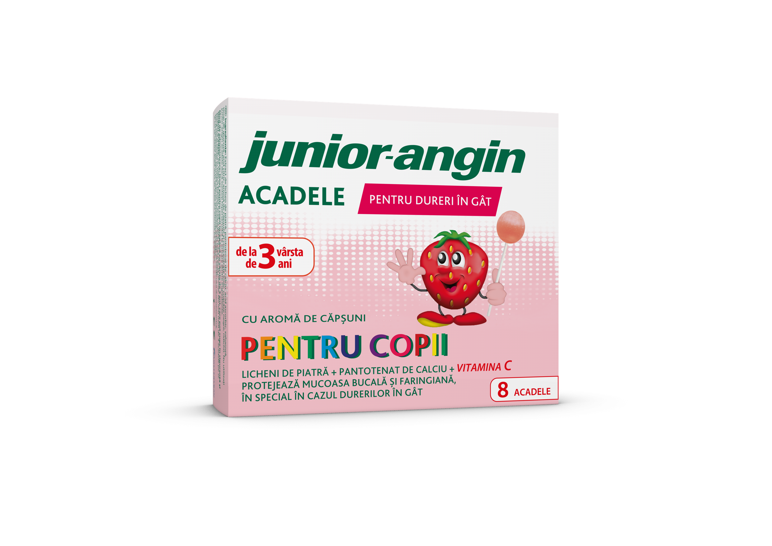 Acadele cu aroma de capsuni Junior Angin, 8 bucati, Klosterfrau