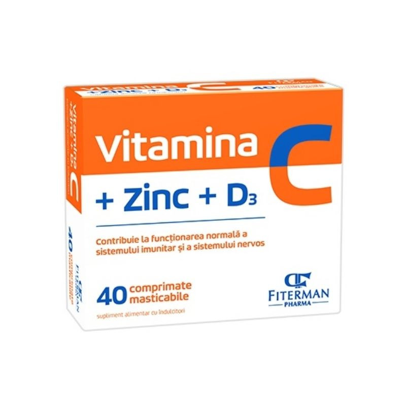 Vitamina C + Zinc + D3, 40 comprimate Multivitamine 2023-10-02