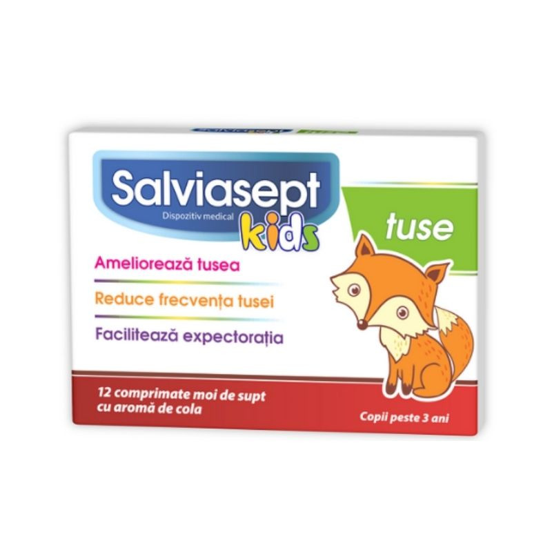 Salviasept Kids tuse, 12 comprimate moi de supt Durere in gat 2023-09-25