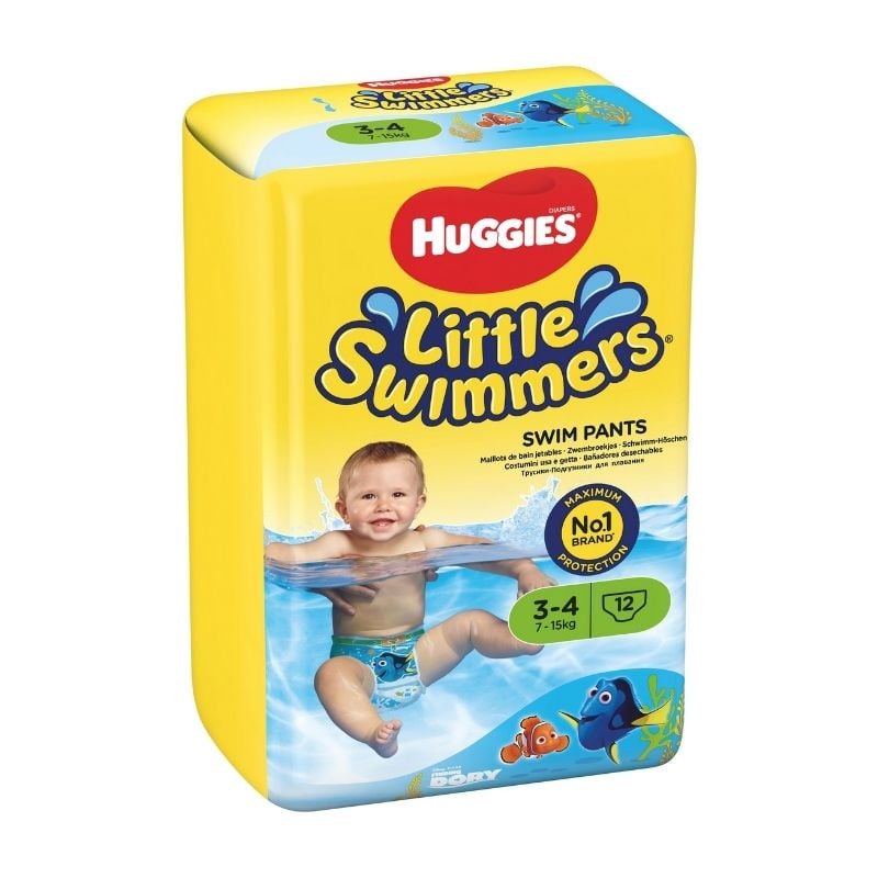 Chilotei inot Little Swimmers, Nr. 3-4, 7-15 kg, 12 bucati, Huggies