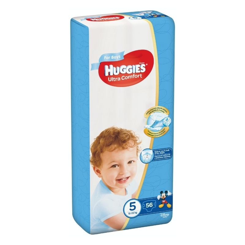 Huggies Ultra Comfort Mega Boy, Nr.5, 12-22 kg, 56 bucati La Reducere 12-22