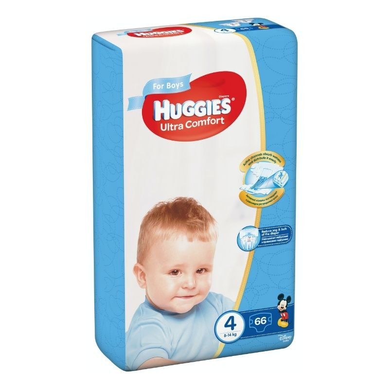 HUGGIES Ultra Comfort Mega Boy Nr.4, 8-14 kg, 66 bucati clasice 2023-09-22