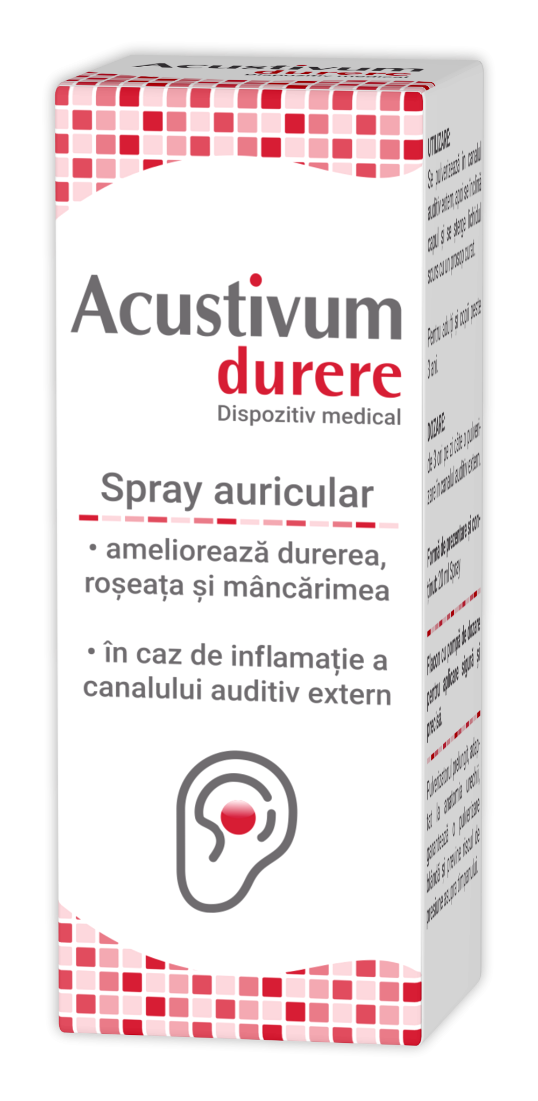 Acustivum durere spray auricular, 20 ml