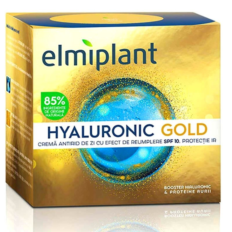 Elmiplant Hyaluronic Gold Crema de zi antirid cu efect de umplere SPF 10, 50 ml 10 imagine teramed.ro