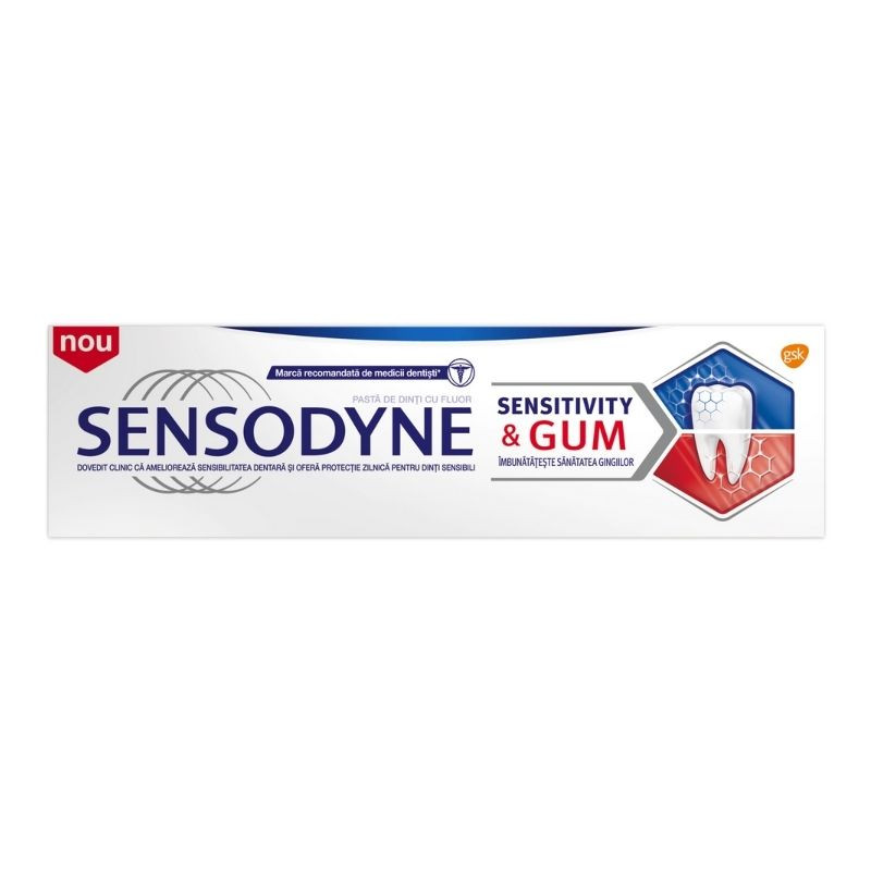 Sensodyne pasta dinti Sensitivity and Gum Whitening, 75 ml and imagine teramed.ro