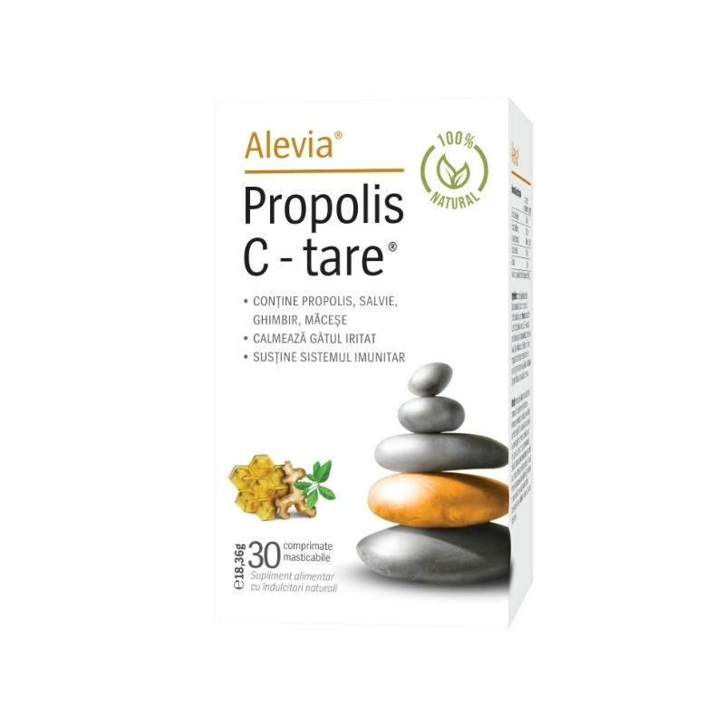 Alevia Propolis C-Tare Natural, 30 comprimate Alevia imagine teramed.ro