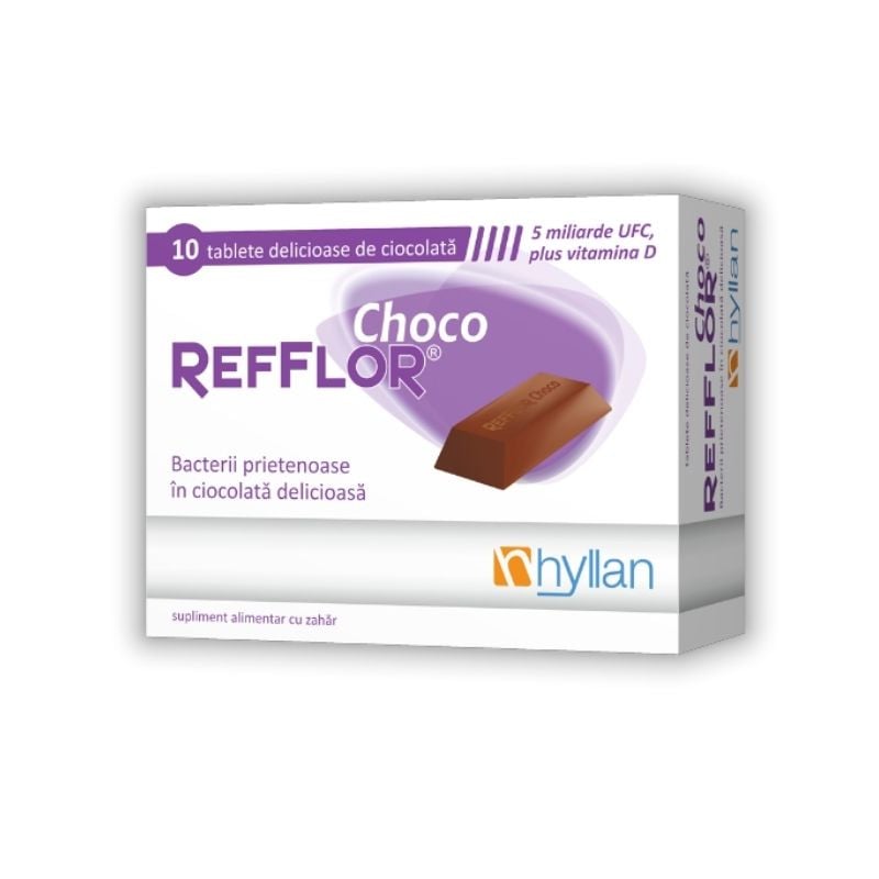Refflor Choco, 10 tablete, sanatatea florei intestinale Choco