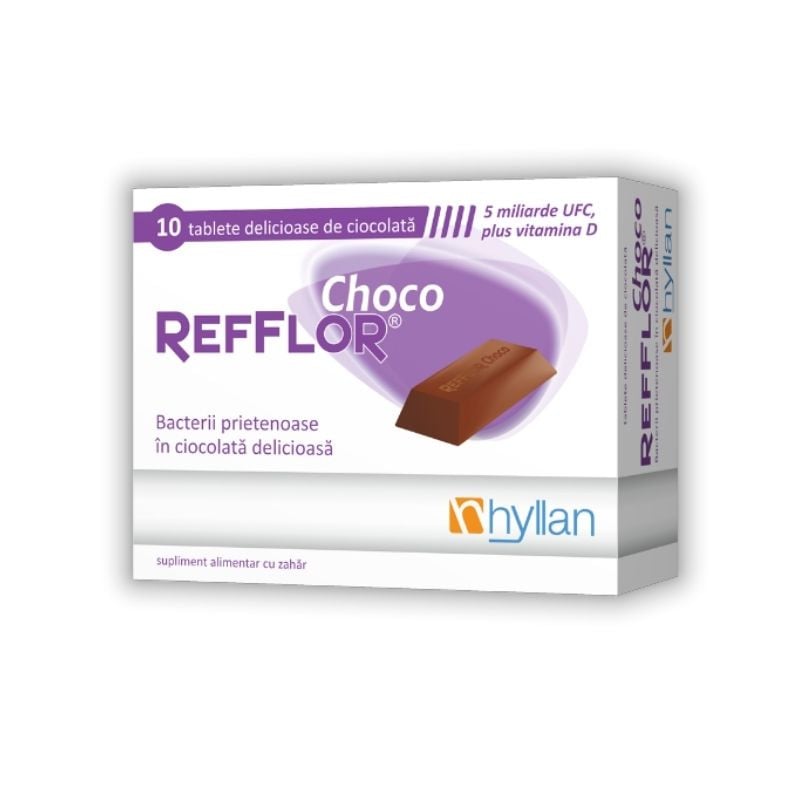 Refflor Choco, 10 Tablete, Sanatatea Florei Intestinale