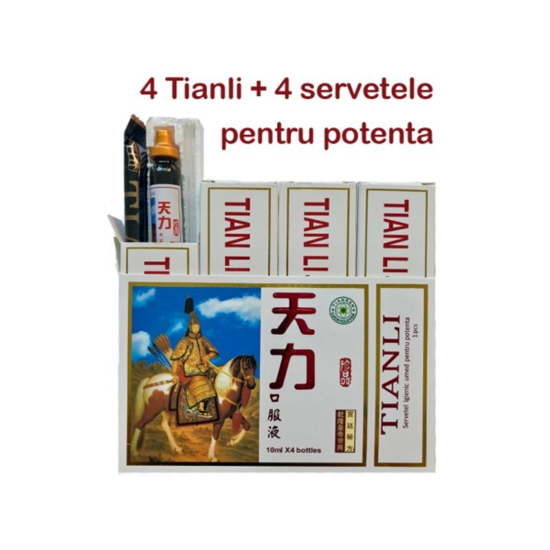 Tianli 10 ml* 4 flacoane + 4 servetele umede Cuplu si sex 2023-09-23