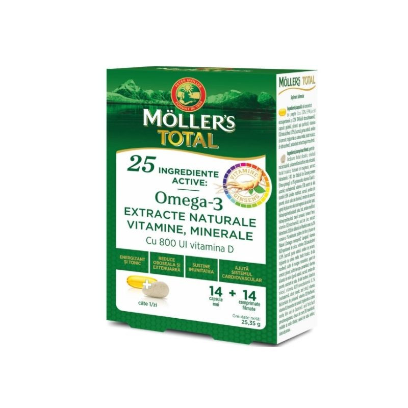 Moller’s Total, 14 capsule moi+14 comprimate Antioxidante