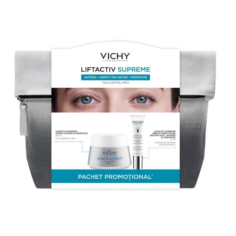 Vichy liftactiv supreme ten normal, 50 ml + liftactiv suprem de ochi, 15 ml -75%