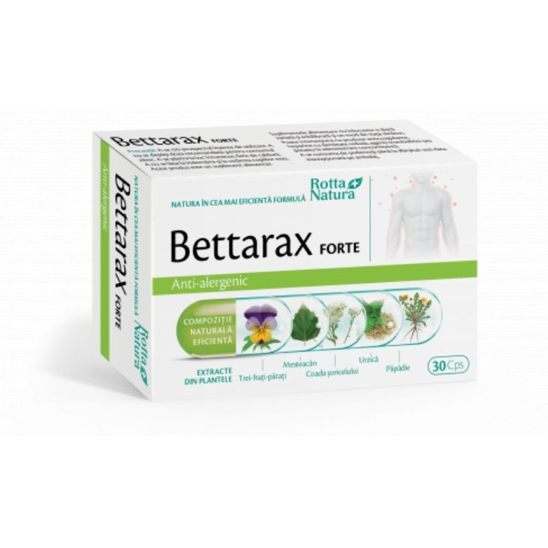 Bettarax forte, 30 capsule, Rotta Natura, combaterea alergiilor Alergii de sezon 2023-09-23