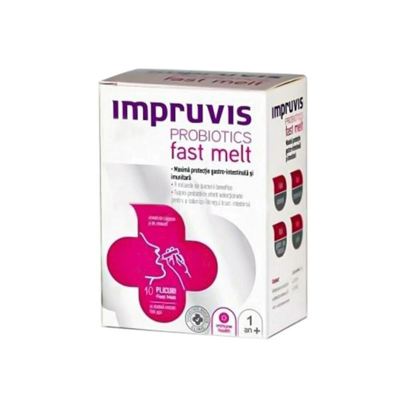 Impruvis Probiotics fast melt, 10 plicuri digestive imagine noua