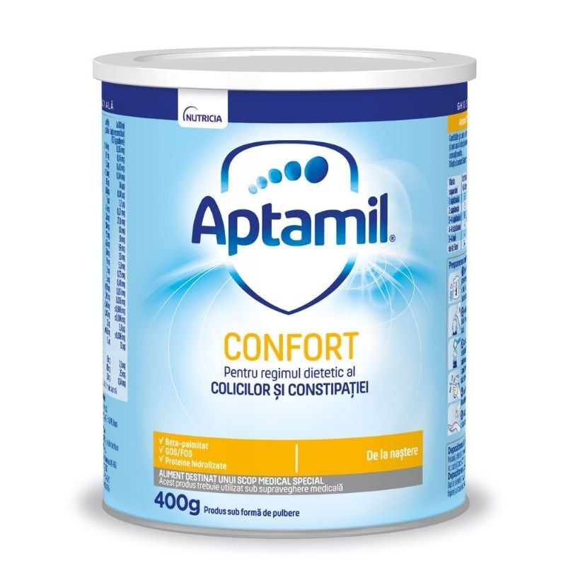 Lapte praf Aptamil CONFORT impotriva colicilor, 400 grame, 0-6 luni 0-6 imagine teramed.ro