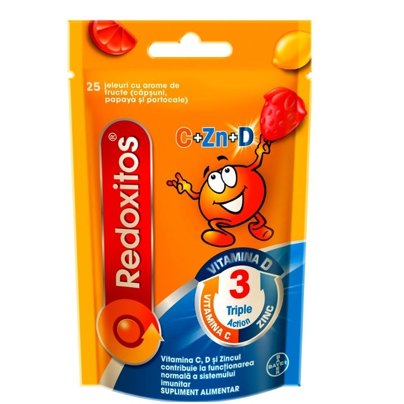 Redoxitos Triple Action, Vitamina C, suport imunitar, 25 de jeluri gumate