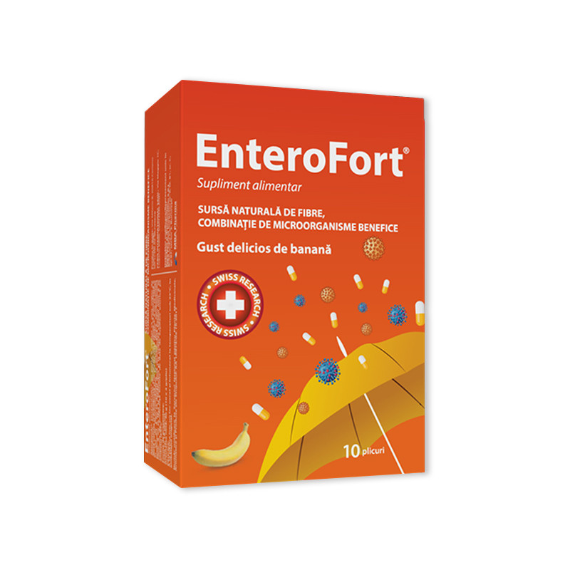 Enterofort, Pentru Refacerea Florei Intestinale, 10 Plicuri