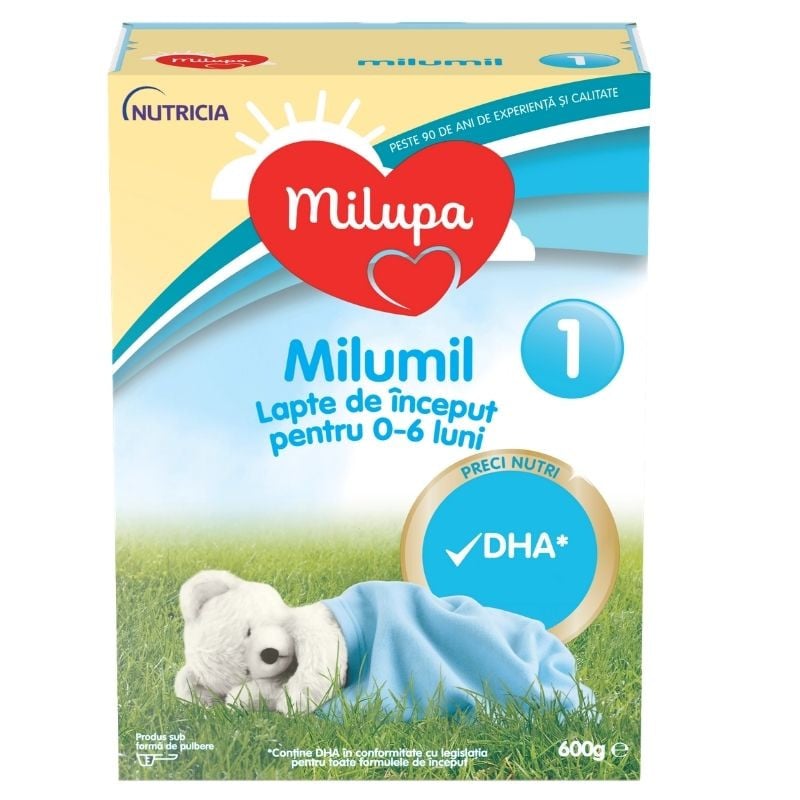 Lapte praf milupa milumil 1, 600g, de la 0-6 luni