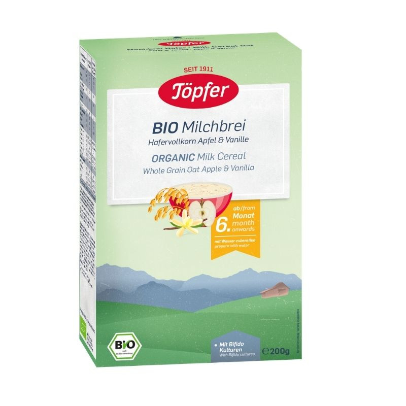 TOPFER Cereale Bio Ovaz, lapte + mar + vanilie, 200 g 200 imagine 2022
