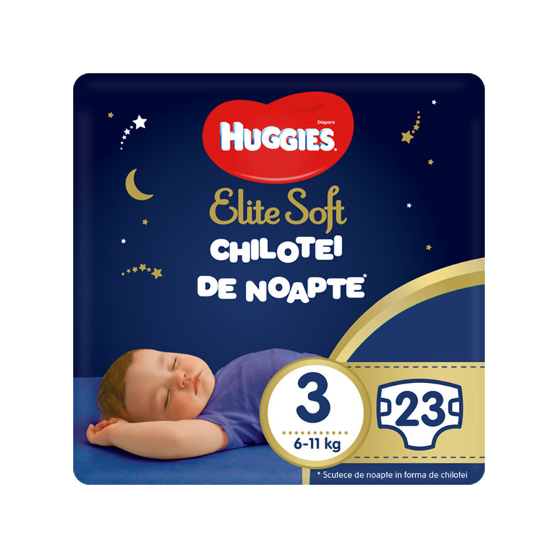 Huggies Pants Elite Soft de Noapte, Nr.3, 6-11kg, 23 bucati 6-11kg imagine noua