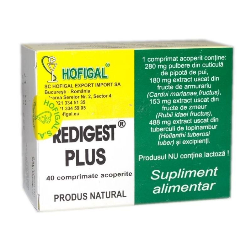 HOFIGAL Redigest plus, 40 comprimate Hepatoprotectoare 2023-09-22